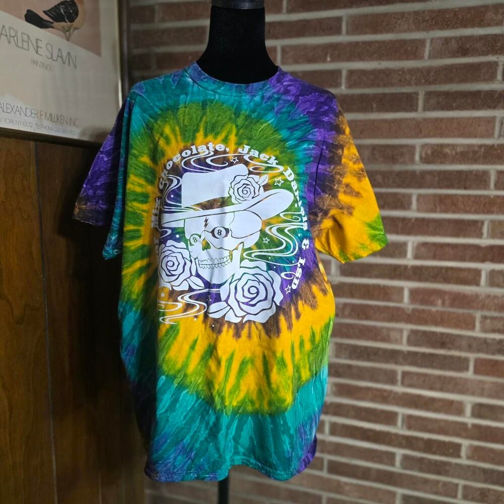 Chocolate jack daniels tie dye tee
